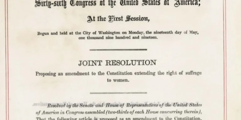 A Glimpse at the Nineteenth Amendment
